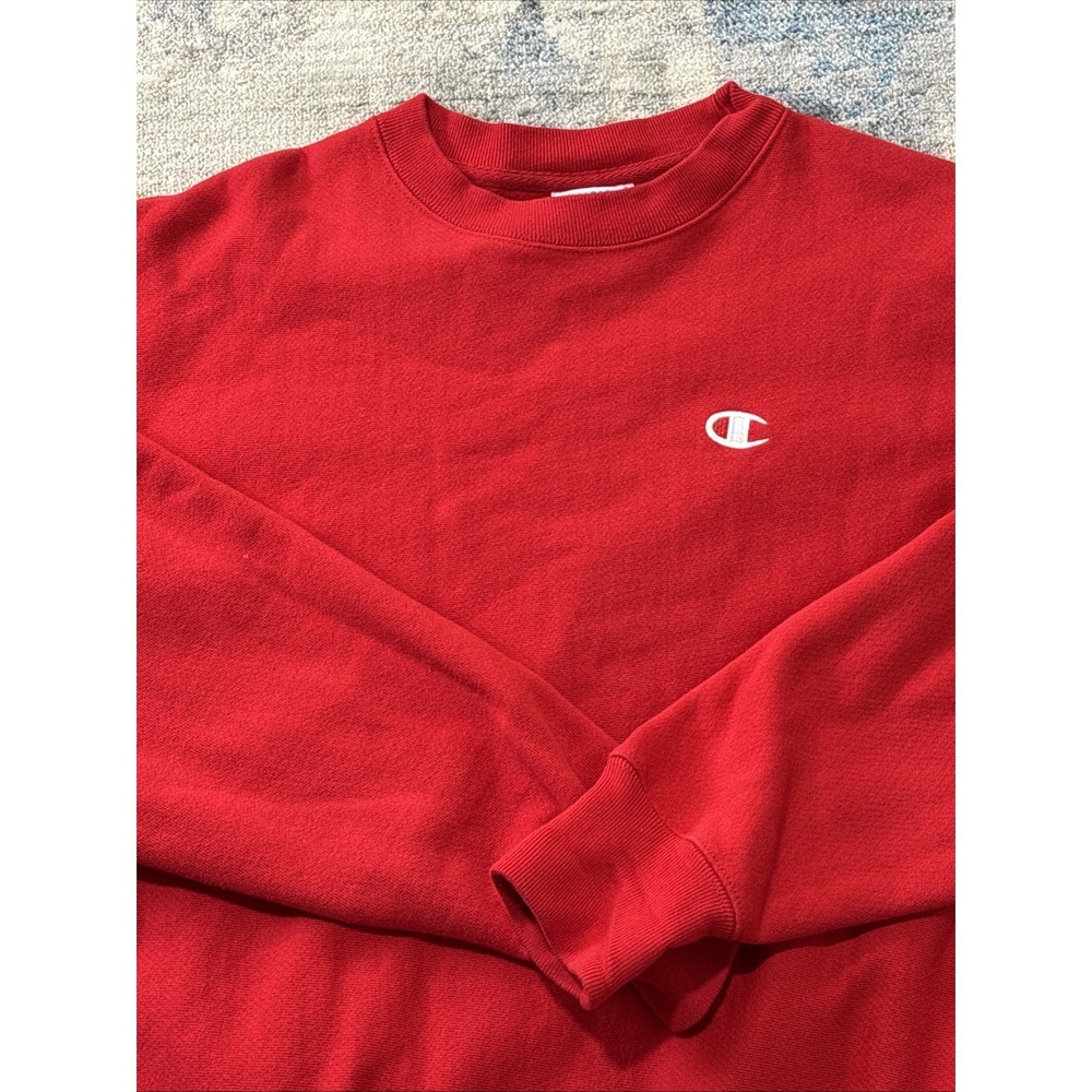 Vintage Champion Reverse Weave Sweatshirt Red Large Mens Crewneck‎